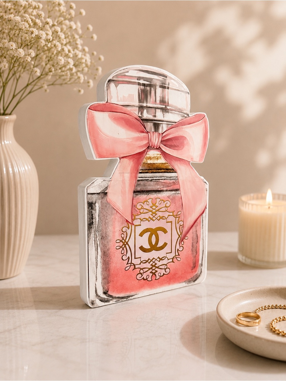 CHANEL PERFUME HOME 3D WOOD ACCENT DECOR